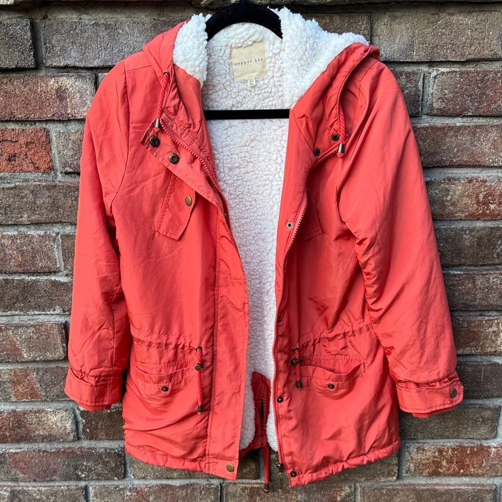 Copper Key Coral Jacket with Plush Lining Girls size XL